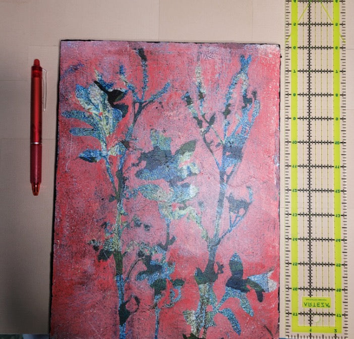 Claudia Heyer Original Mixed Media Abstract Botanical Gelli-Painting