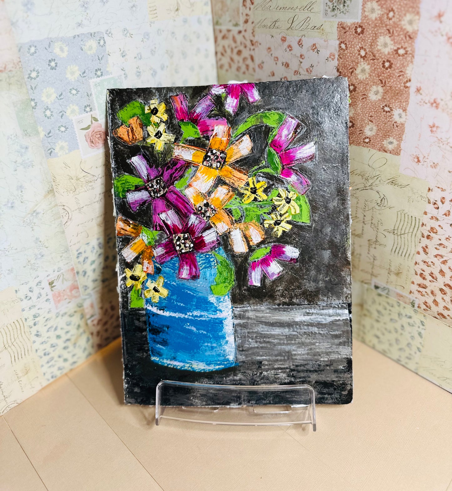 Claudia Heyer Mixed Media Art: Floral Vase Collection