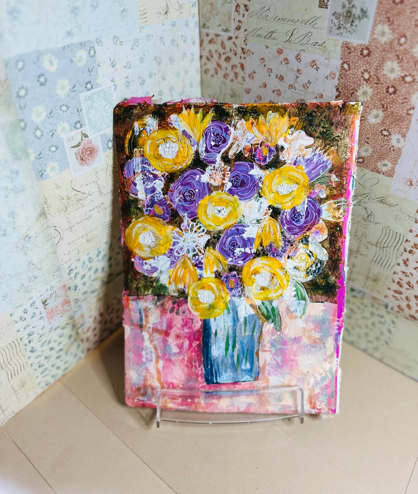 Claudia Heyer Mixed Media Art: Floral Vase Collection