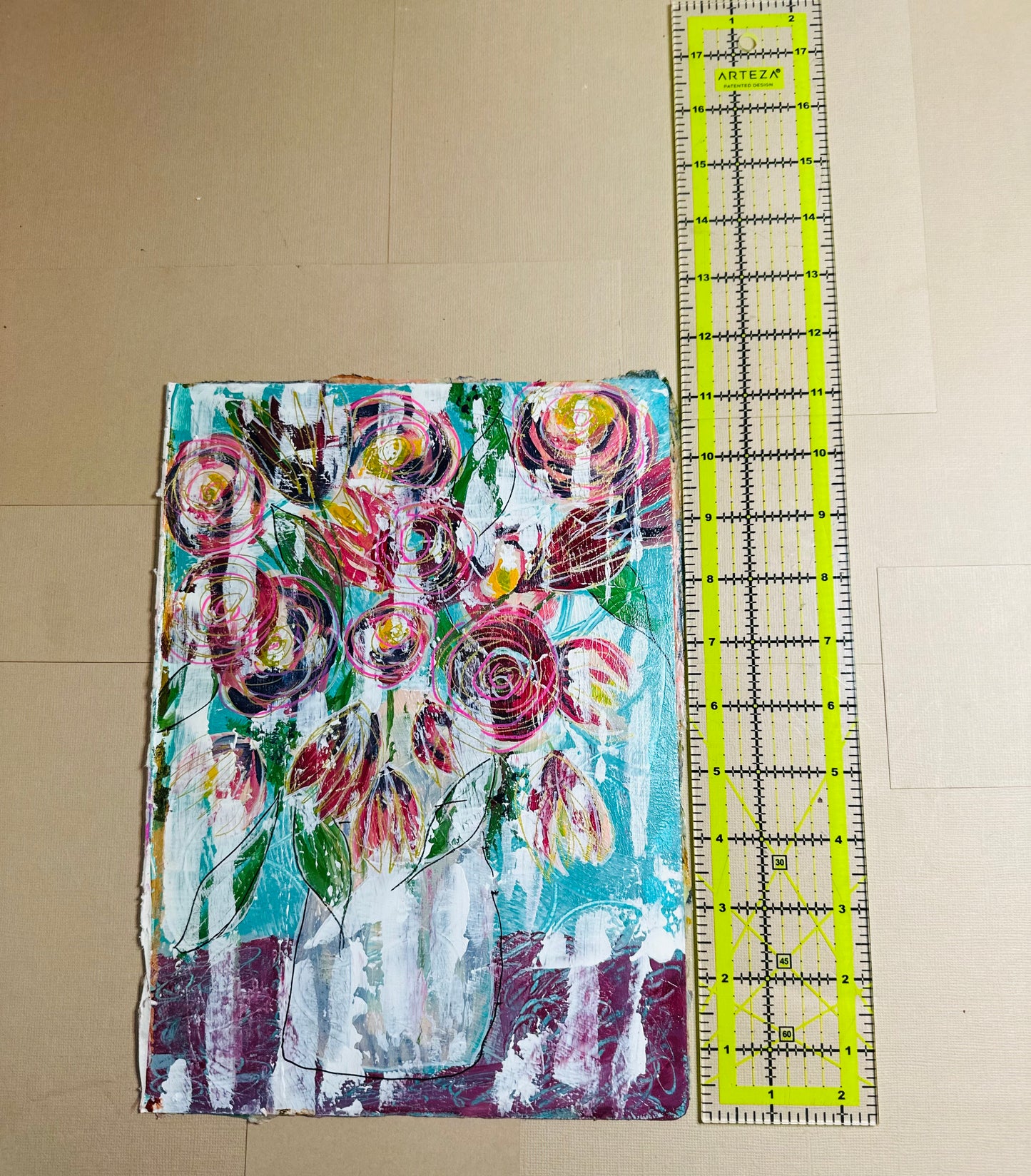 Claudia Heyer Mixed Media Art: Floral Vase Collection