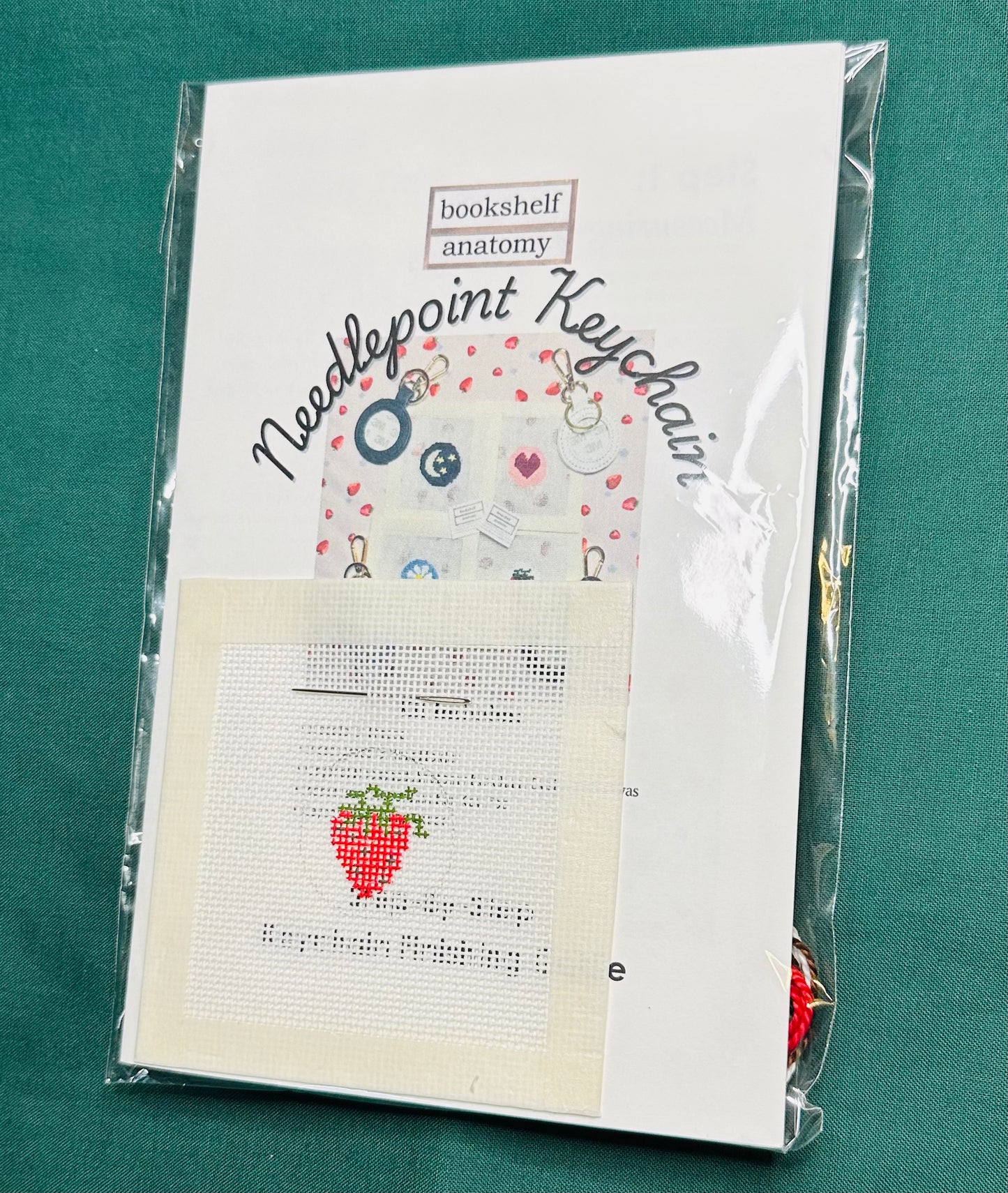 Self-Finishing Hand Painted Needlepoint Keychain