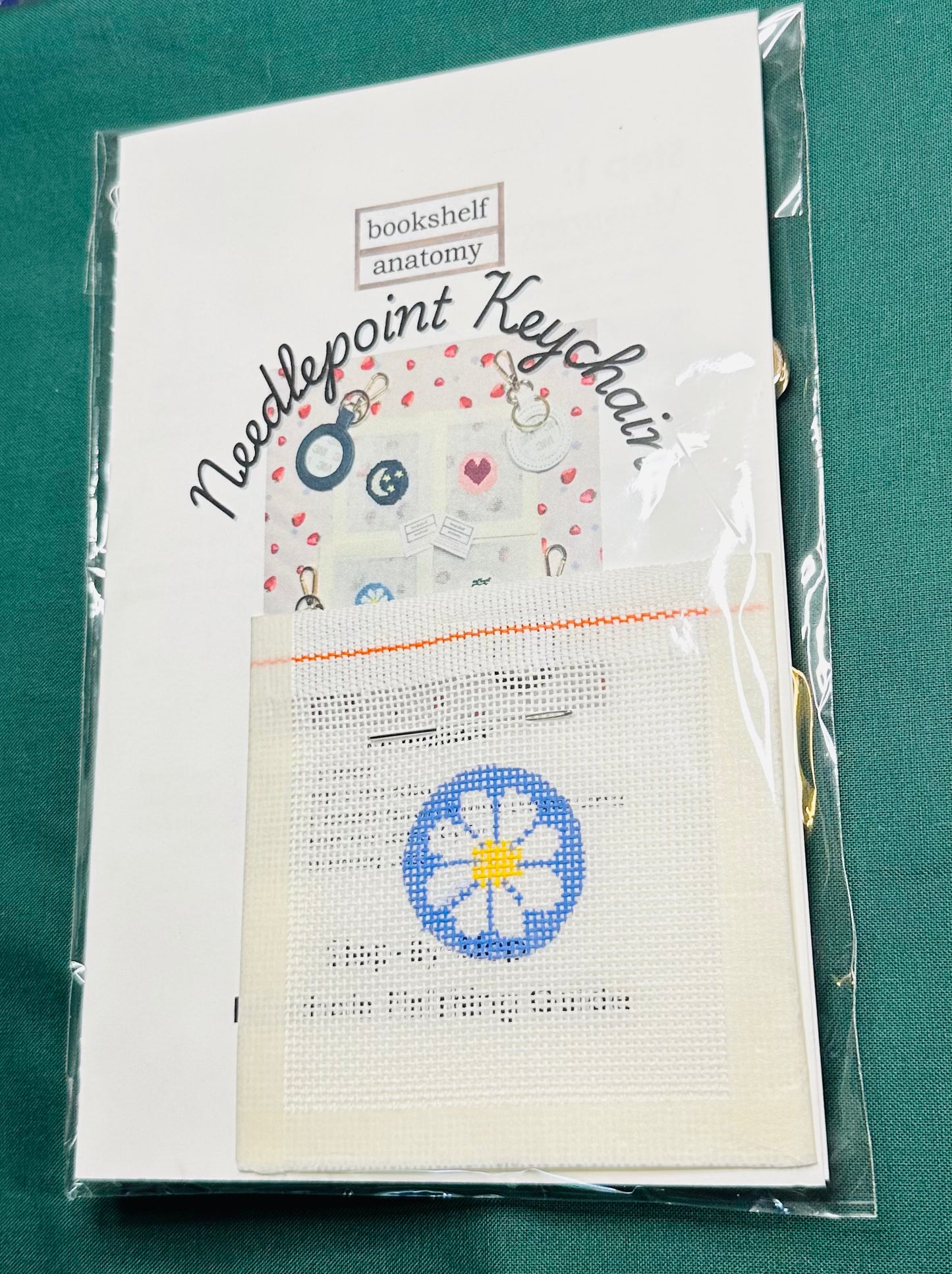 Self-Finishing Hand Painted Needlepoint Keychain