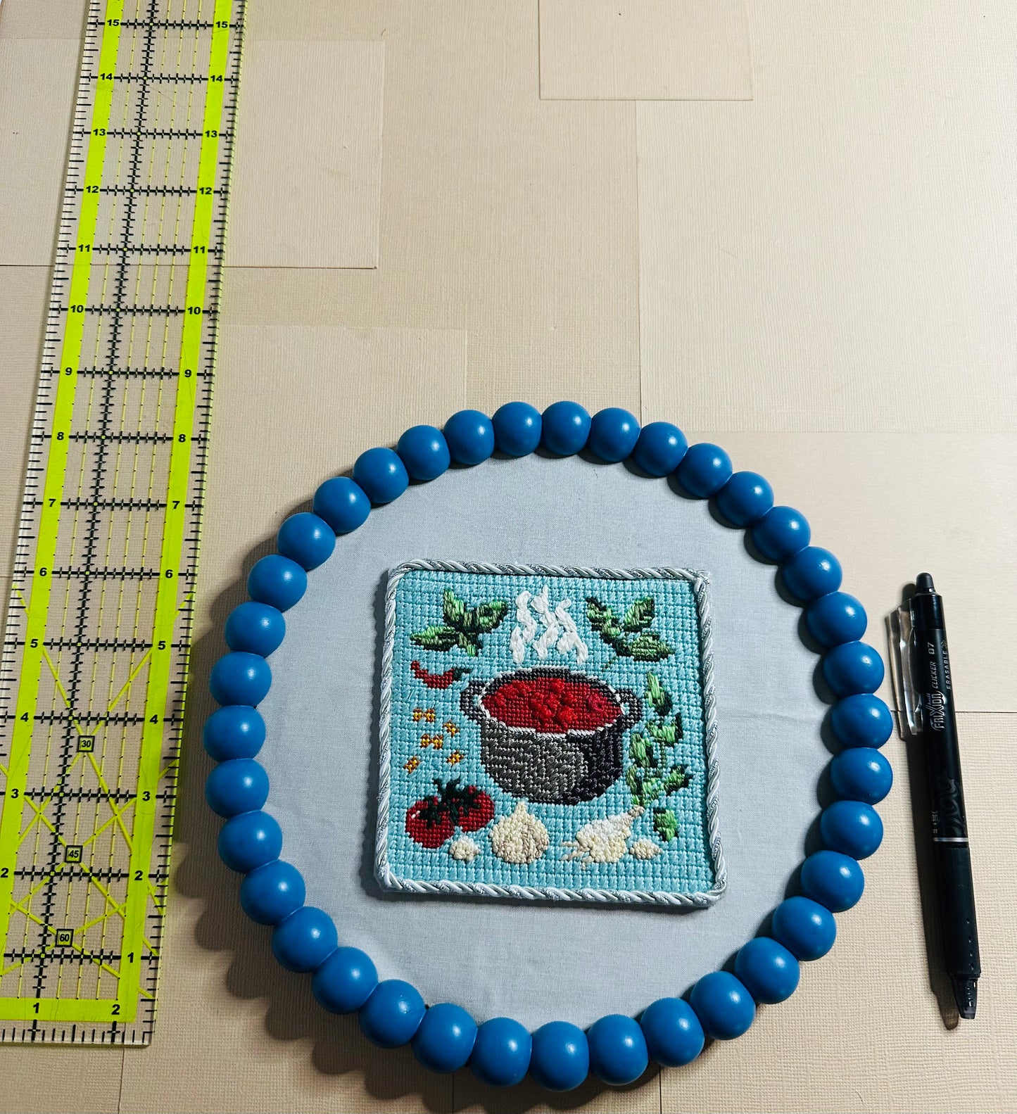 Sunday Sauce Needlepoint Frame