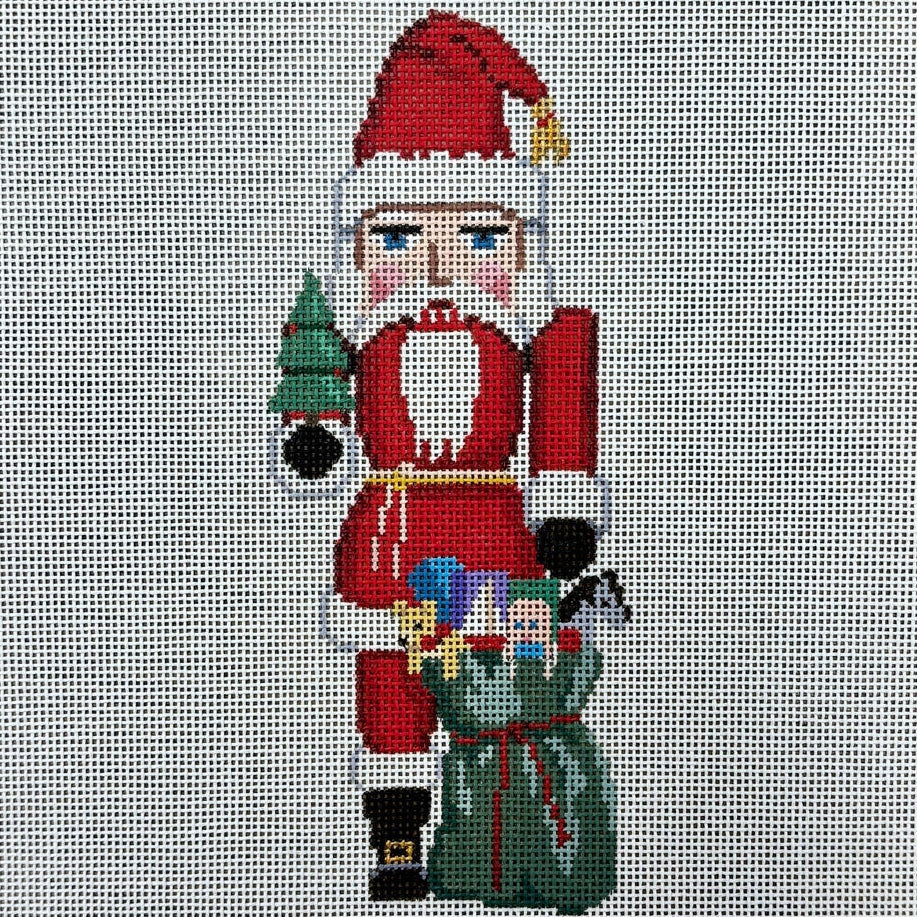 Santa With Bag and Tree Nutcracker 6.5" SR4345