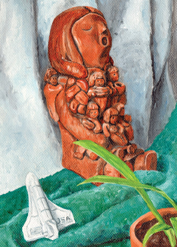 Sun, Moon, and the View From a Tall Hill Oil Painting Prints