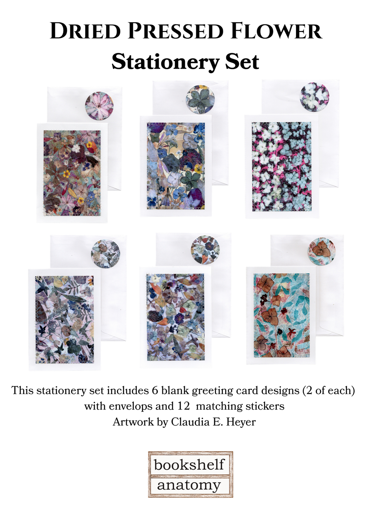 Dried Pressed Flower Stationery Set