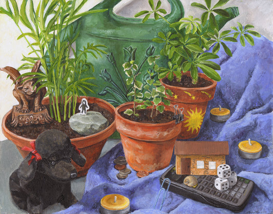 Investigating the Backyard Oil Painting