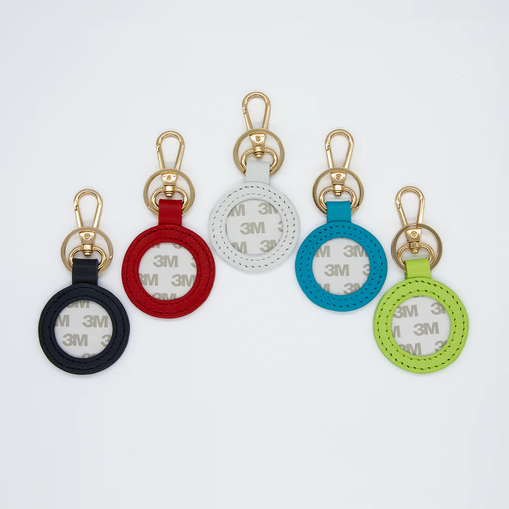 Round Leather Key Fob