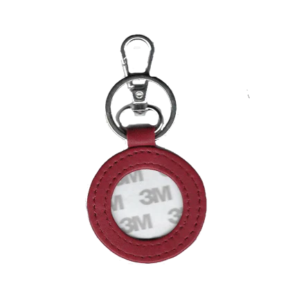 Round Leather Key Fob
