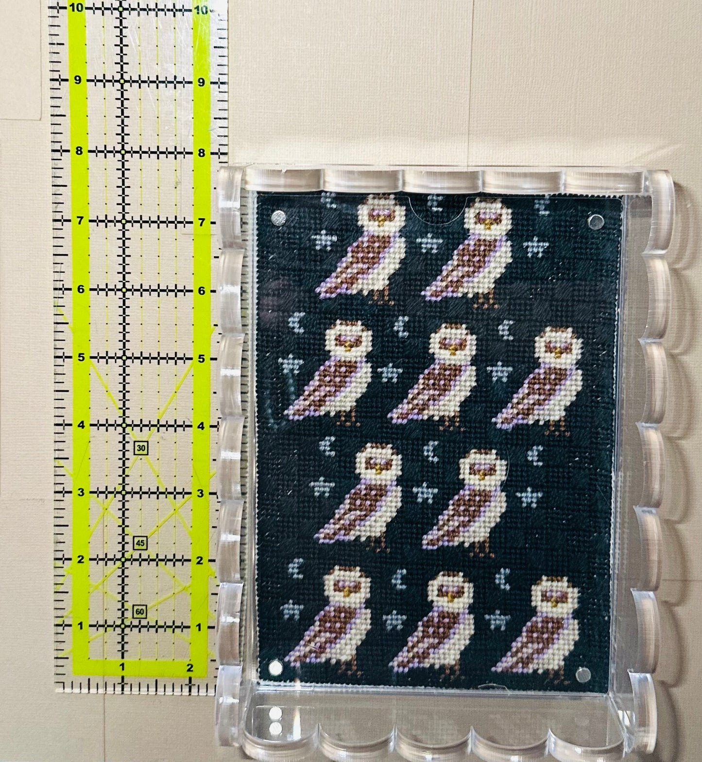 Owl Acrylic Needlepoint Tray