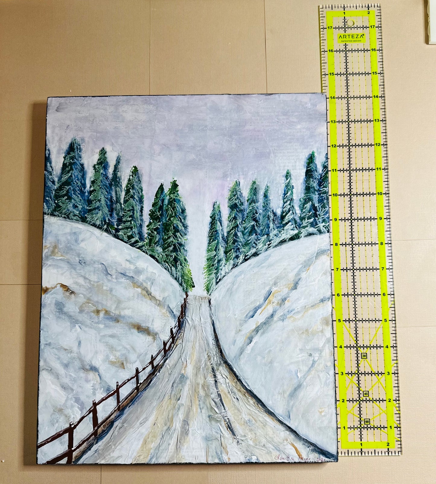 Claudia Heyer Mixed Media Art: Winter Landscape Collection