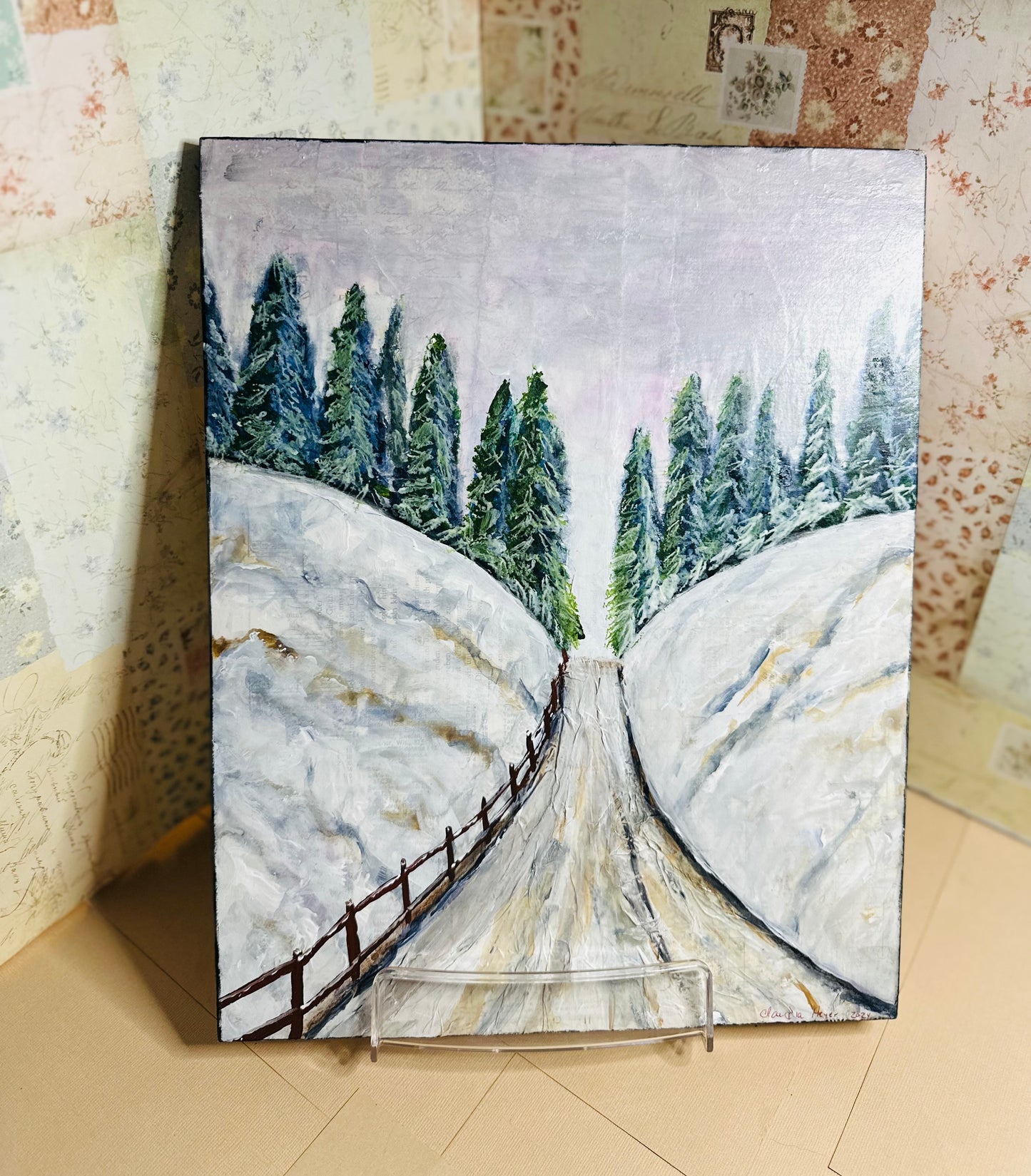 Claudia Heyer Mixed Media Art: Winter Landscape Collection