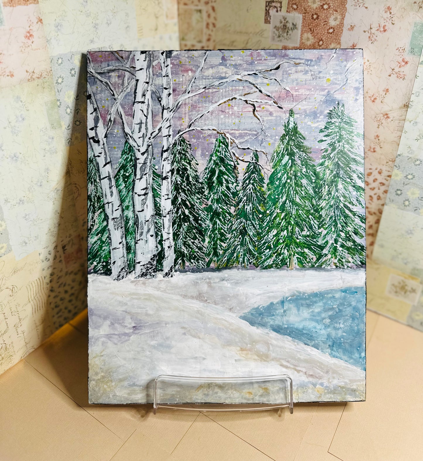 Claudia Heyer Mixed Media Art: Winter Landscape Collection