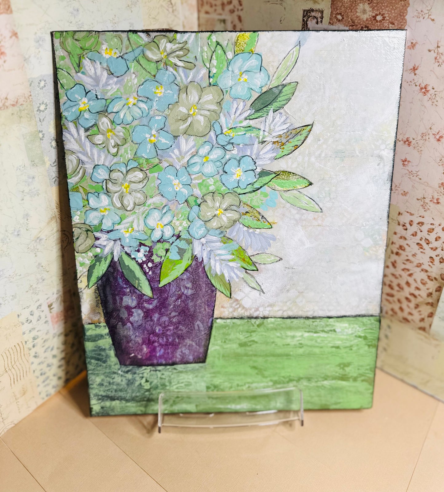 Claudia Heyer Mixed Media Art: Floral Vase Collection