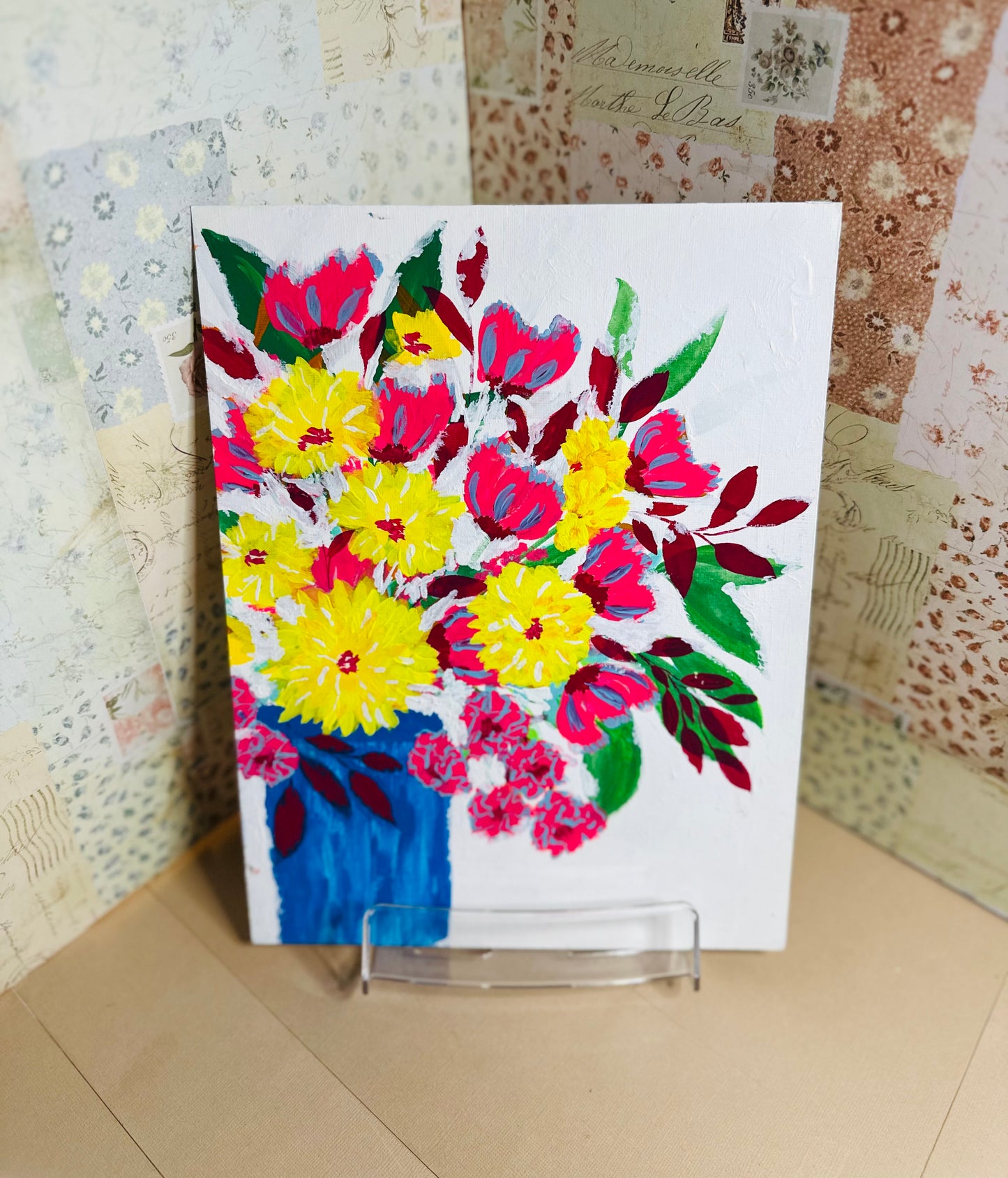 Claudia Heyer Mixed Media Art: Floral Vase Collection
