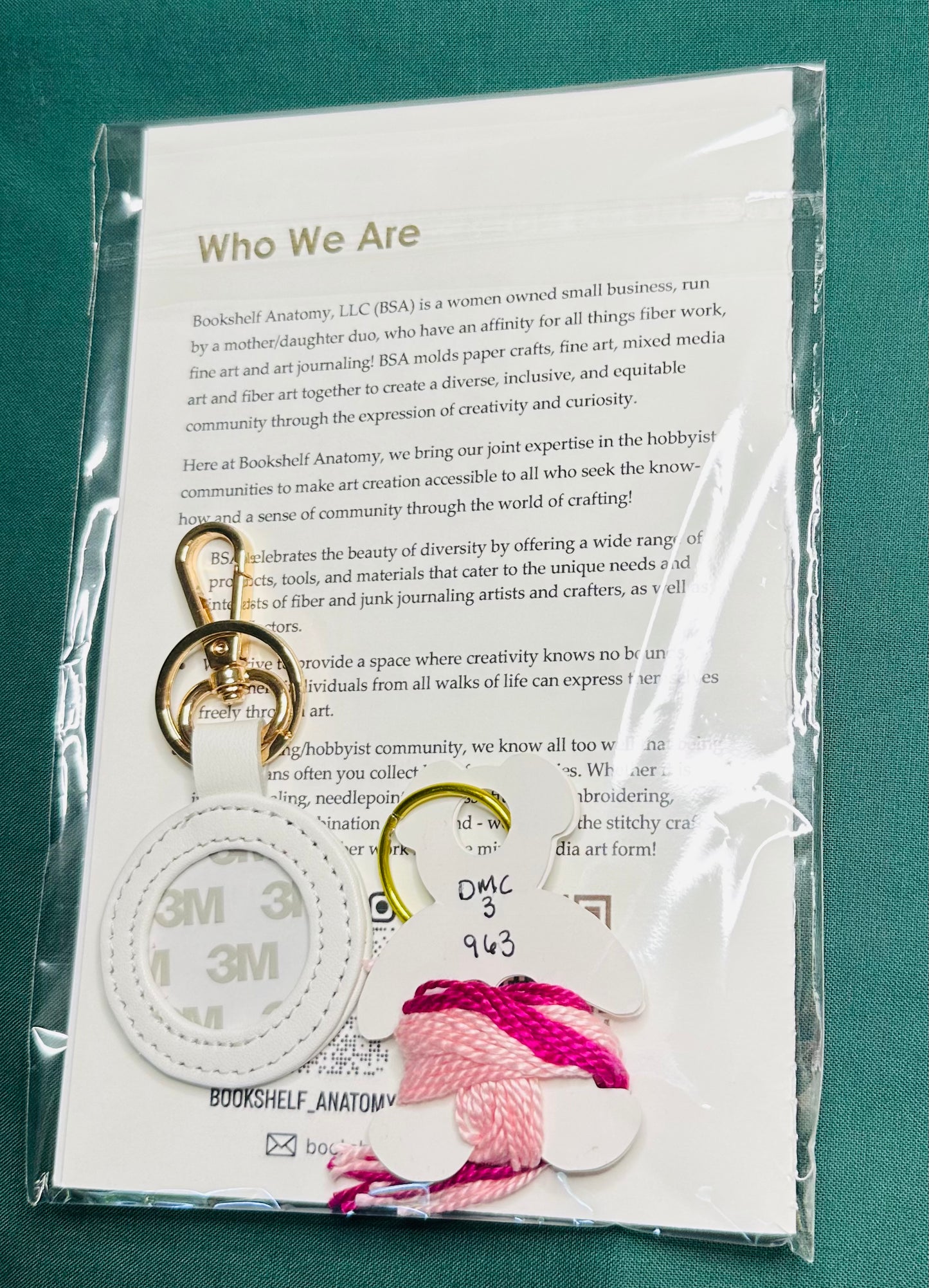 Self-Finishing Hand Painted Needlepoint Keychain