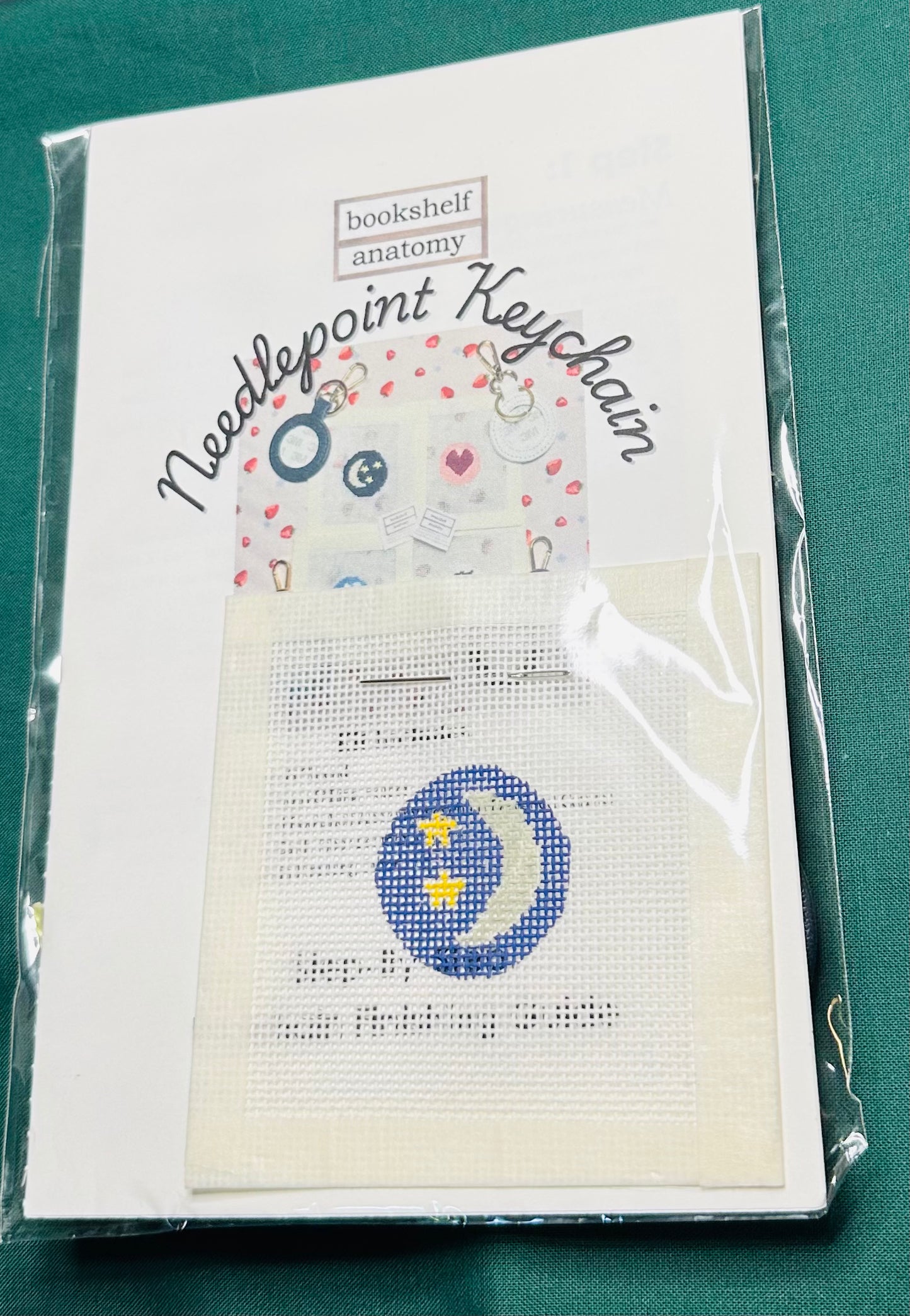 Self-Finishing Hand Painted Needlepoint Keychain