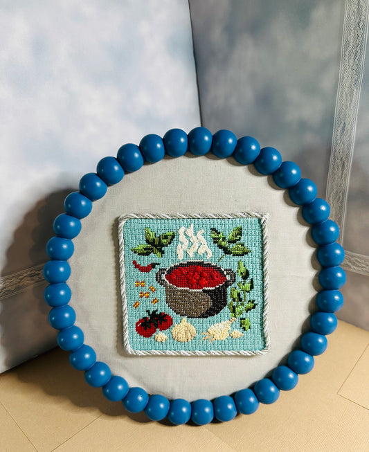 Sunday Sauce Needlepoint Frame