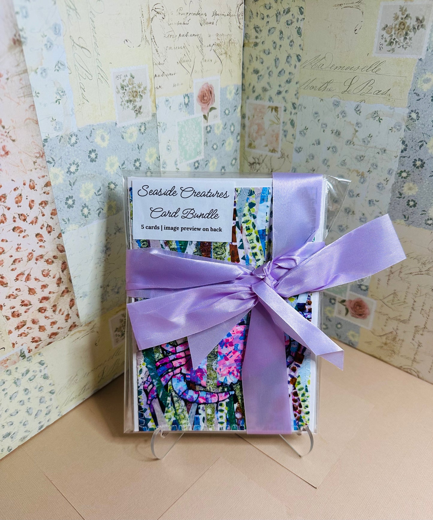 Blank Greeting Card Bundle, Seaside Creatures Collection