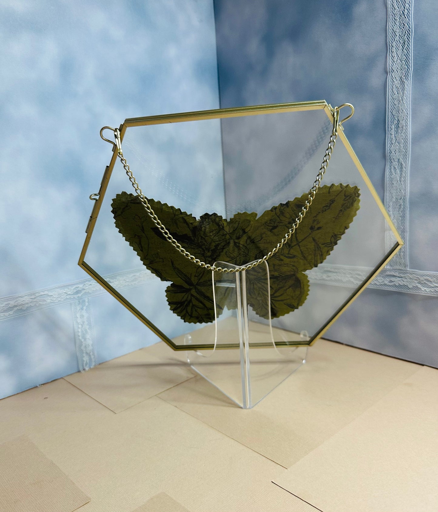 Hexagon Butterfly Needlepoint Frame