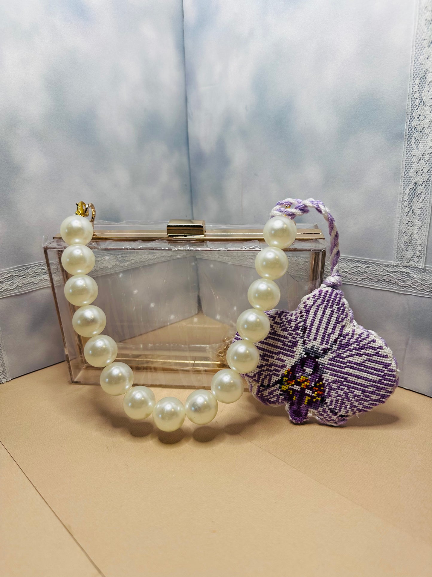 The Gingham Stitchery Orchid Needlepoint Bag Charm