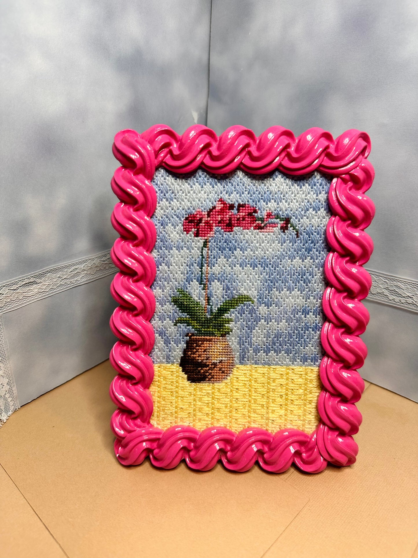 Bad Bitch Orchid Needlepoint Frame