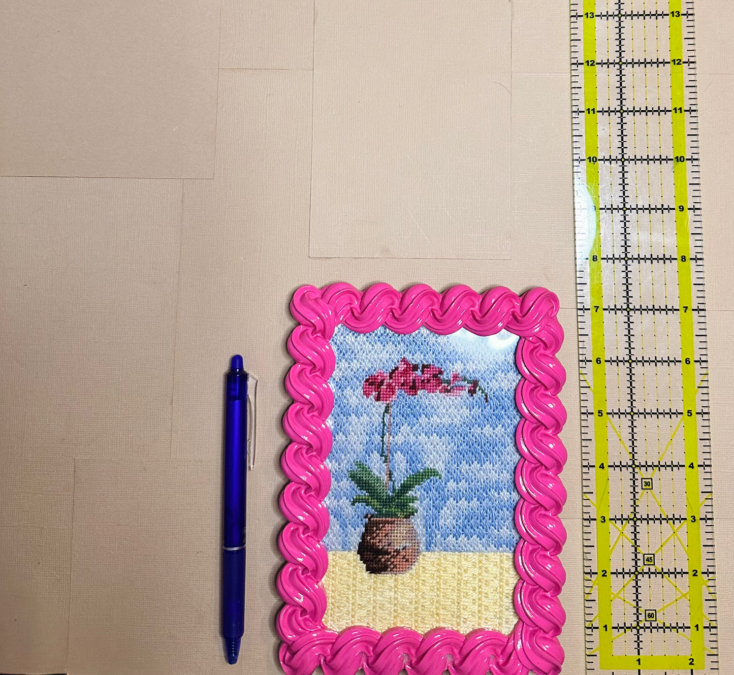 Bad Bitch Orchid Needlepoint Frame