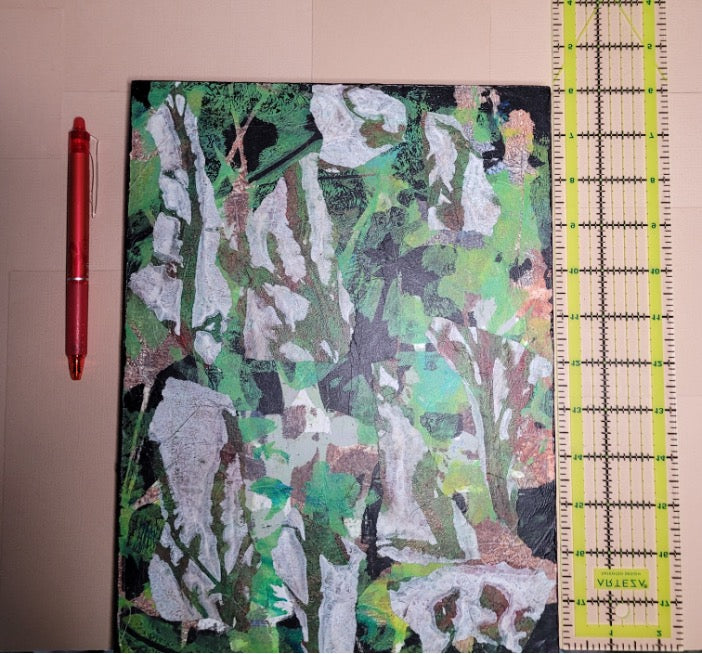 Claudia Heyer Original Mixed Media Abstract Botanical Gelli-Painting