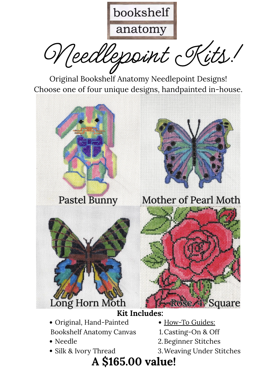 Bookshelf Anatomy Designs Needlepoint Kits