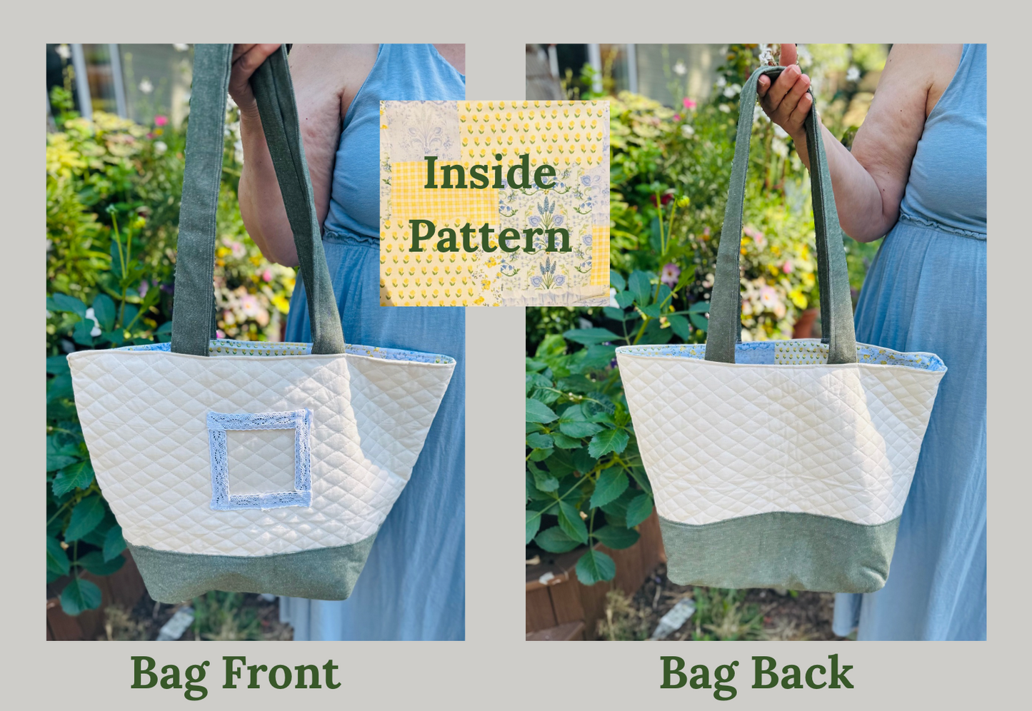Quilted Self Finishing Tote Bag