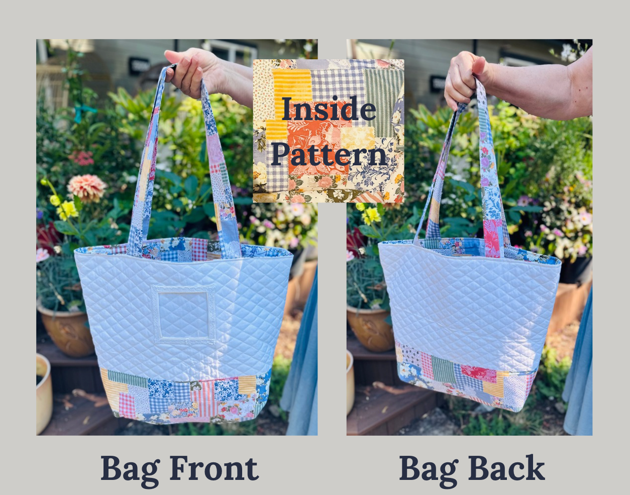 Quilted Self Finishing Tote Bag