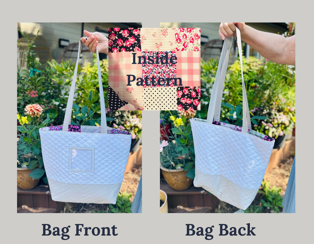 Quilted Self Finishing Tote Bag