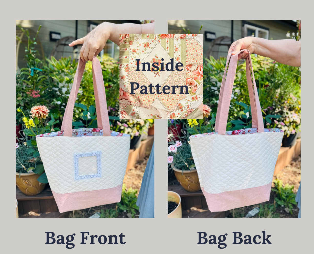 Quilted Self Finishing Tote Bag