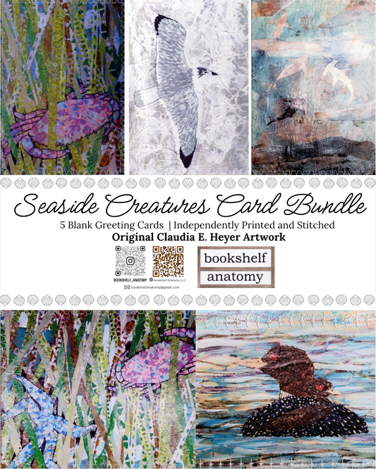 Blank Greeting Card Bundle, Seaside Creatures Collection