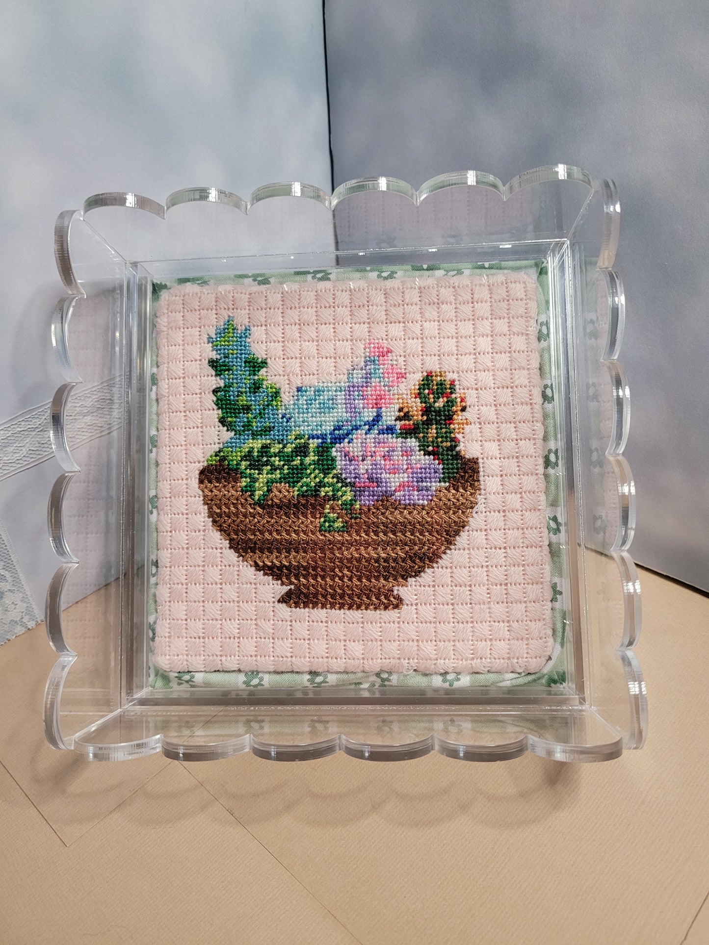 Bad Bitch Needlepoint Succulent Acrylic Needlepoint Tray