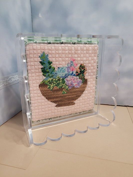 Bad Bitch Needlepoint Succulent Acrylic Needlepoint Tray