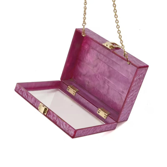 PREORDER: Purple Self Finishing Acrylic Box Clutch