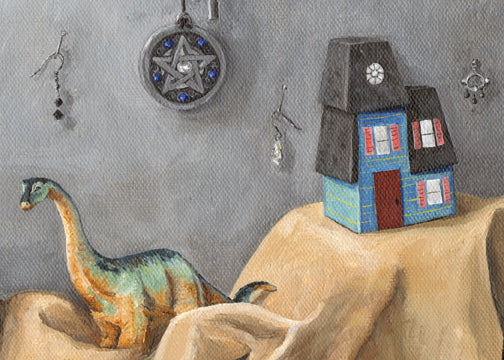 Riding a Turtle Under a Starry Sky Oil Painting