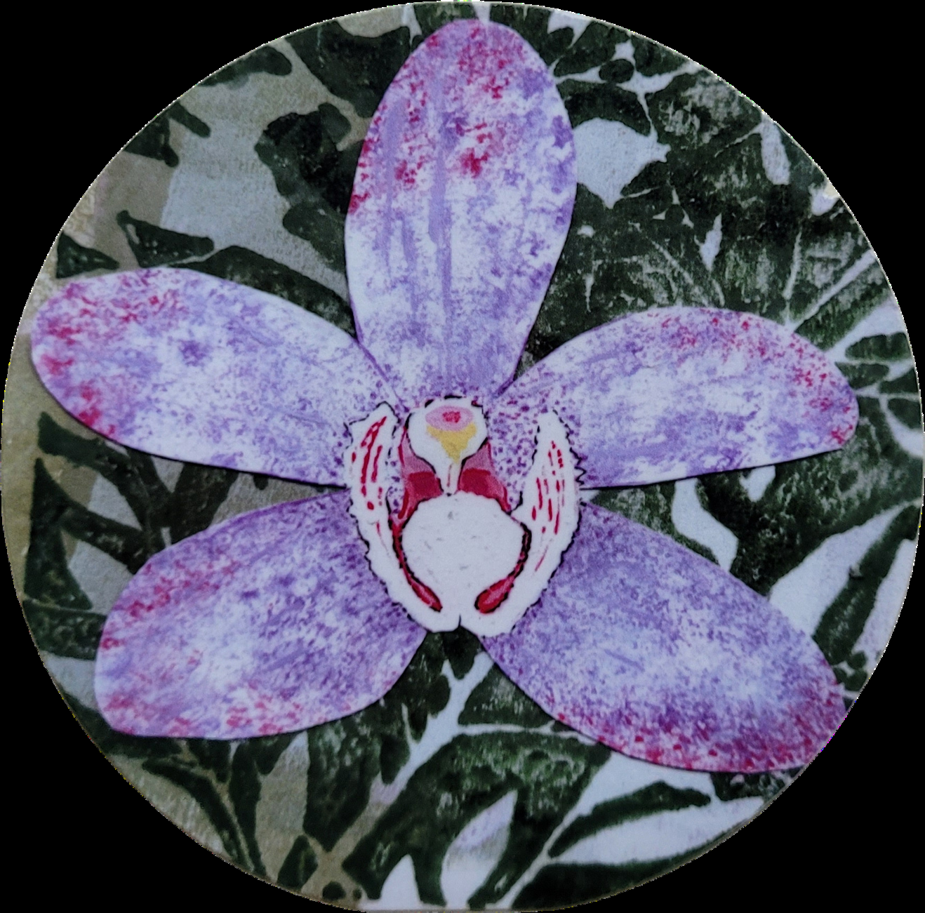 Purple orchid paper artwork