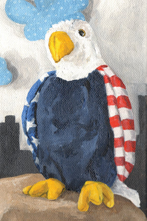 Surfing in the City Oil Painting
